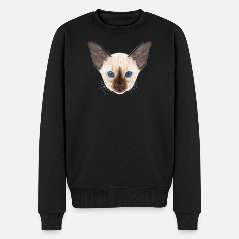 Siamkatze  - Männer Premium Bio Pullover - Schwarz