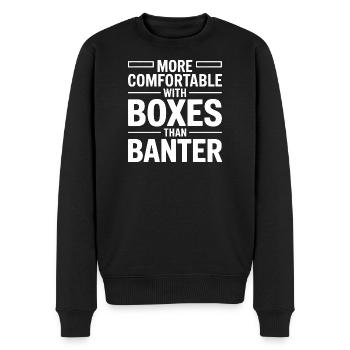 More Comfortable With Boxes - Men's Premium Organic Jumper - black - Front - Nico (187cm)