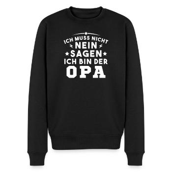 Ich Muss Nicht Nein Sagen Ich Bin Der Opa - Männer Premium Bio Pullover - Schwarz - Vorne - Nico (187cm)