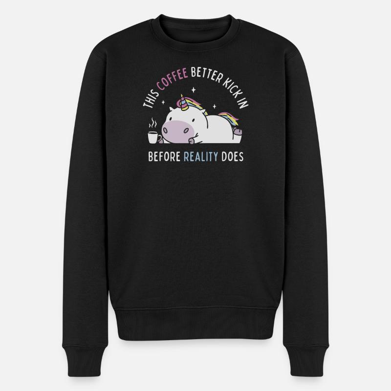 Coffee Before Reality - Men's Premium Organic Jumper - black