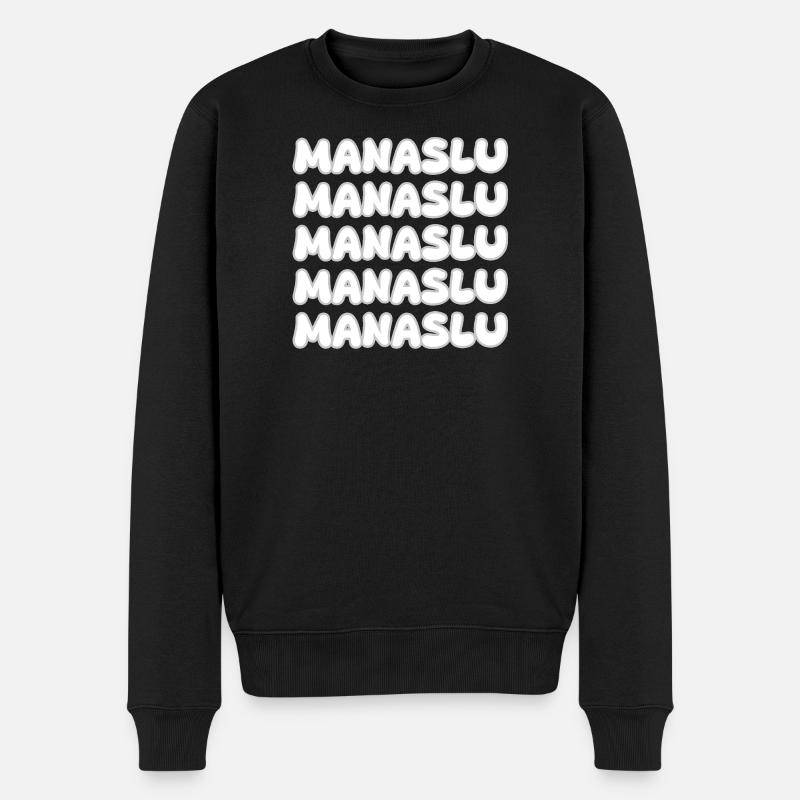 Manaslu Blasenrepeat - Männer Premium Bio Pullover - Schwarz