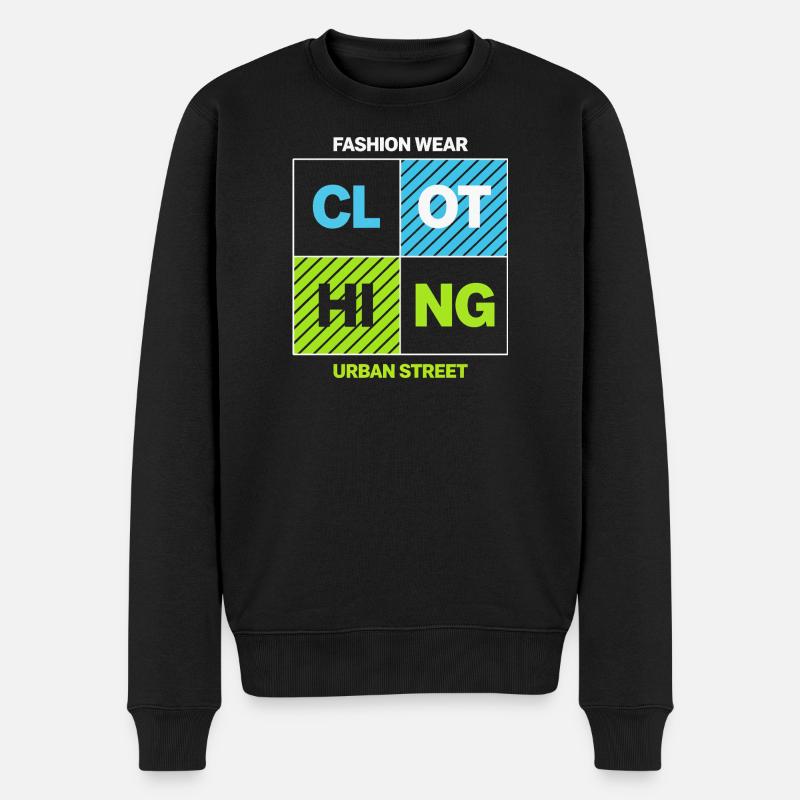 KLEIDUNG Urban Block — Neonschwarz - Männer Premium Bio Pullover - Schwarz