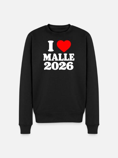 I love Malle 2026 - Men's Premium Organic Jumper - black