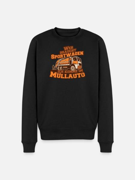 Müllauto Spruch - Männer Premium Bio Pullover - Schwarz