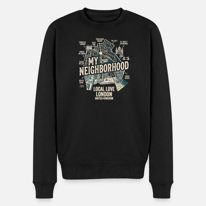 Londres : mon quartier - Pull Premium bio Homme - noir