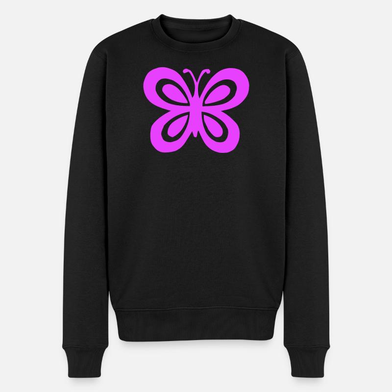 Schmetterling - Männer Premium Bio Pullover - Schwarz