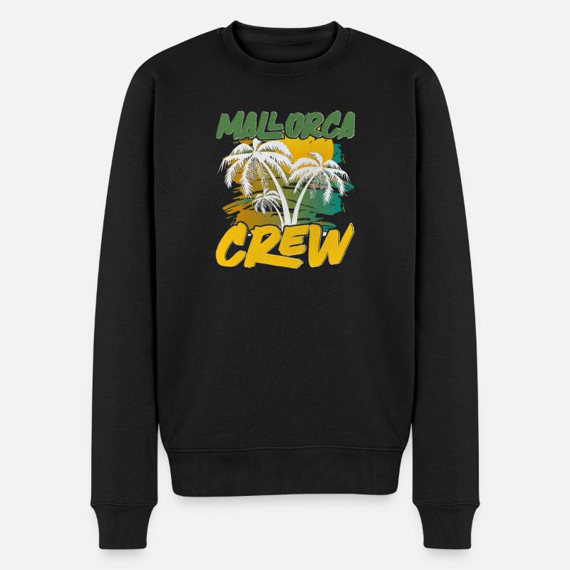 Mallorca Crew - Männer Premium Bio Pullover - Schwarz