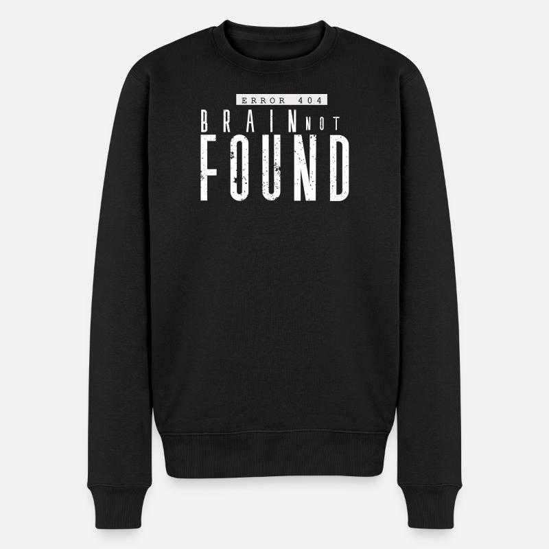 Error 404 Lost Brain - Men's Premium Organic Jumper - black