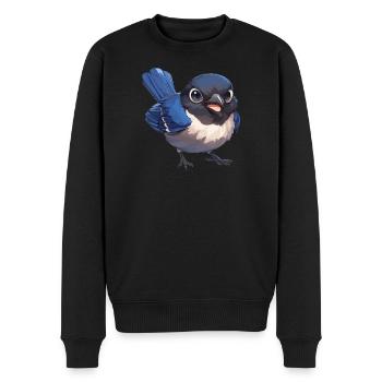 Elstern Elster - Männer Premium Bio Pullover - Schwarz - Vorne - Nico (187cm)