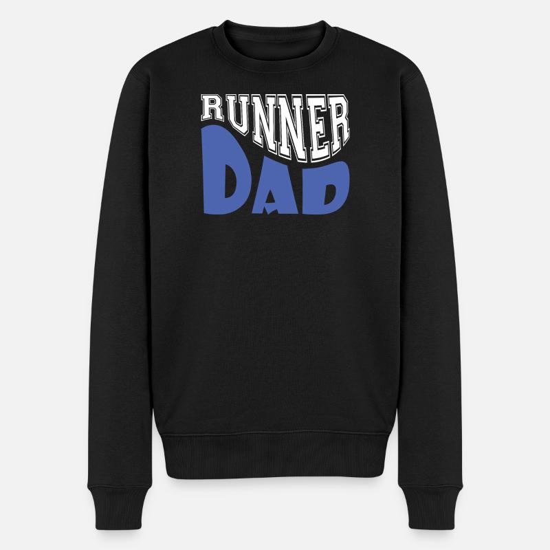 Läufer-Vater - Männer Premium Bio Pullover - Schwarz