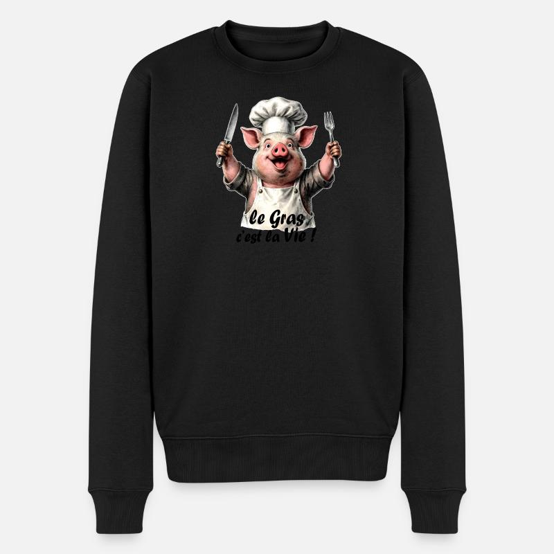 Le Gras, c'est la Vie - Pull Premium bio Homme - noir
