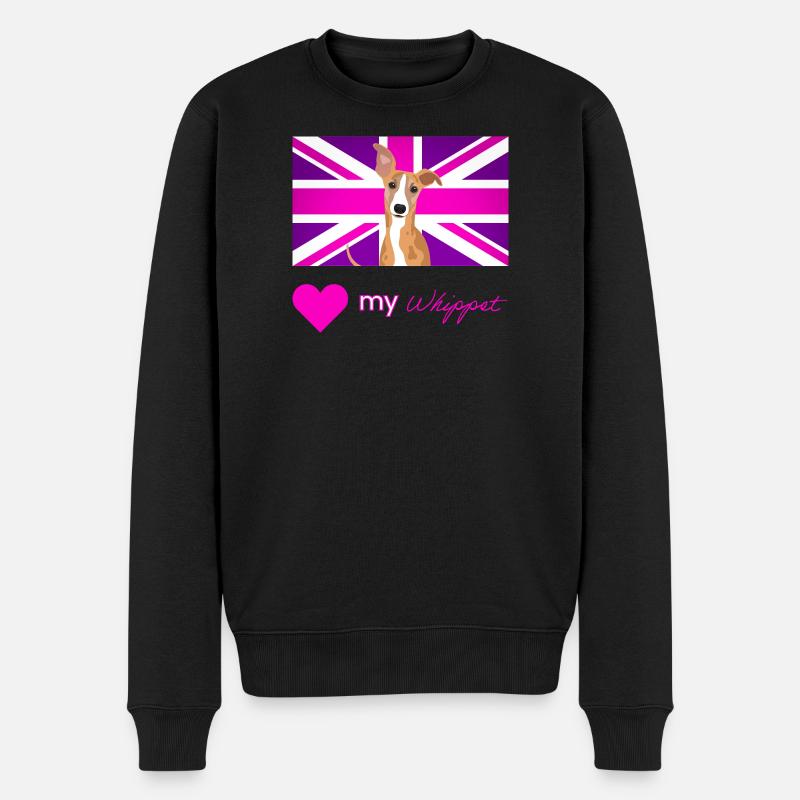 PURPLEWHIPPET (Texte rose, Vibrant) - Pull Premium bio Homme - noir