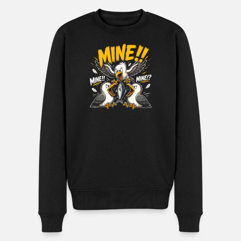 Möwenraub am Meer - Männer Premium Bio Pullover - Schwarz