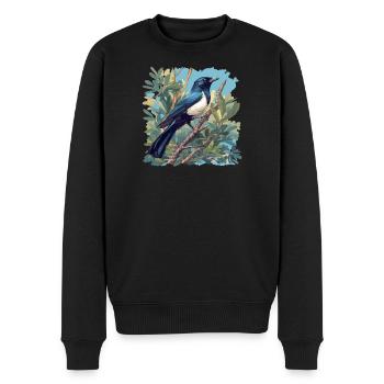 Elstern Elster - Männer Premium Bio Pullover - Schwarz - Vorne - Nico (187cm)