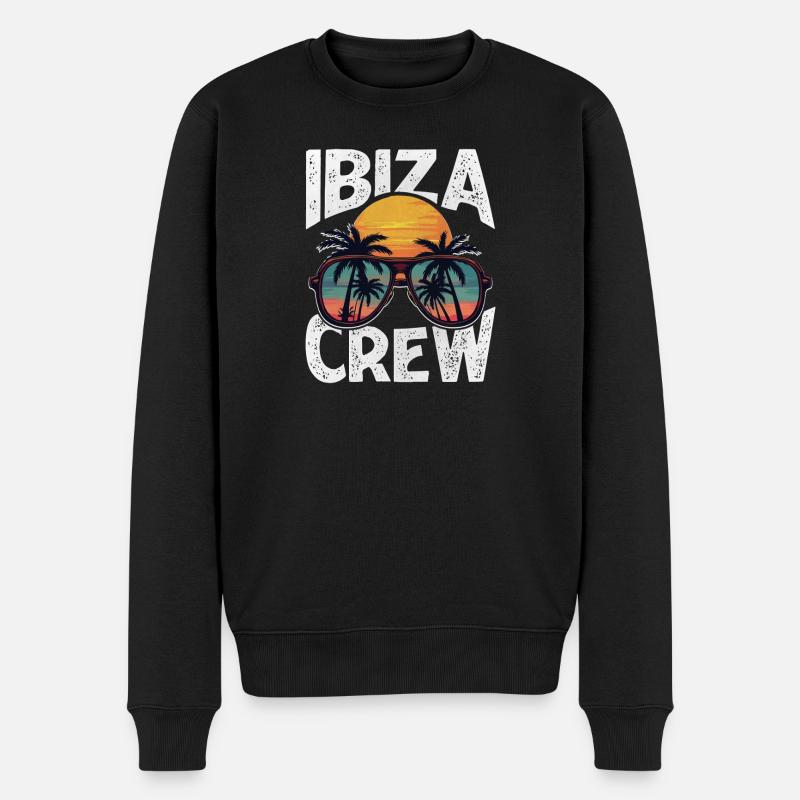 Ibiza Crew - Männer Premium Bio Pullover - Schwarz
