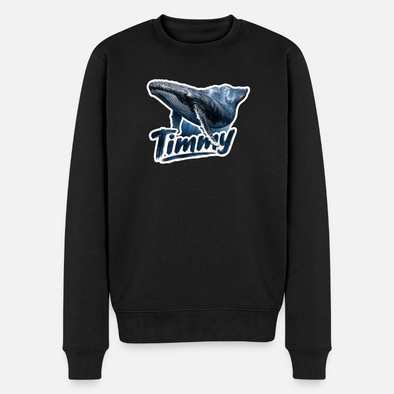 Timmy der Buckelwal – Ostsee-Fan - Männer Premium Bio Pullover - Schwarz