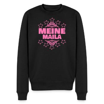 Entwurf als  - Männer Premium Bio Pullover - Schwarz - Vorne - Nico (187cm)