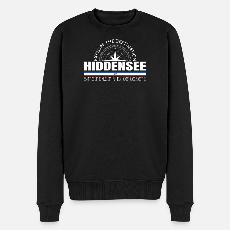 Hiddensee - Männer Premium Bio Pullover - Schwarz