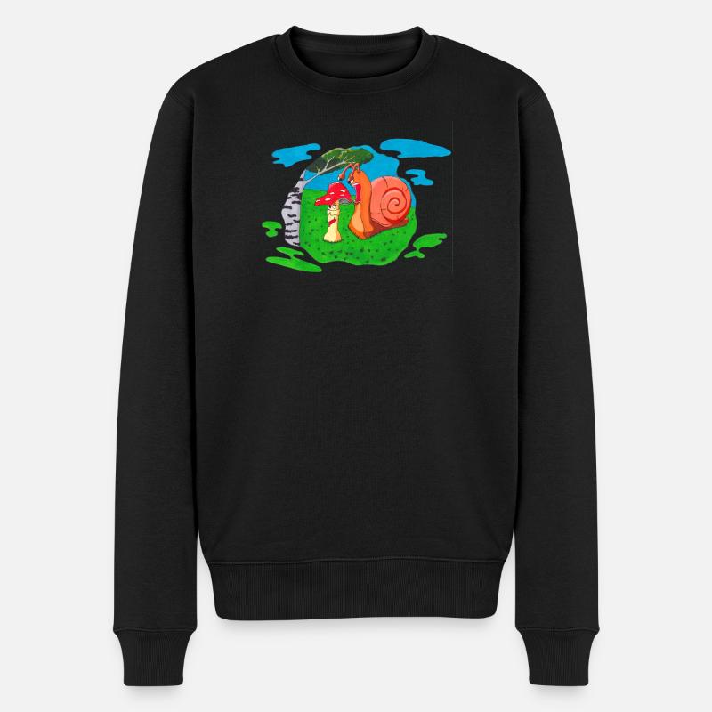 Front champignon - Pull Premium bio Homme - noir