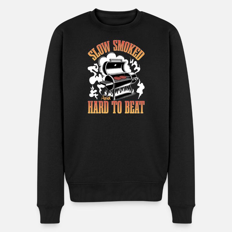 BBQ Grilling Meat Smoking Barbecue - Männer Premium Bio Pullover - Schwarz