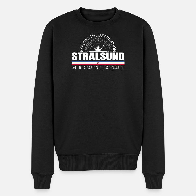 Stralsund - Männer Premium Bio Pullover - Schwarz