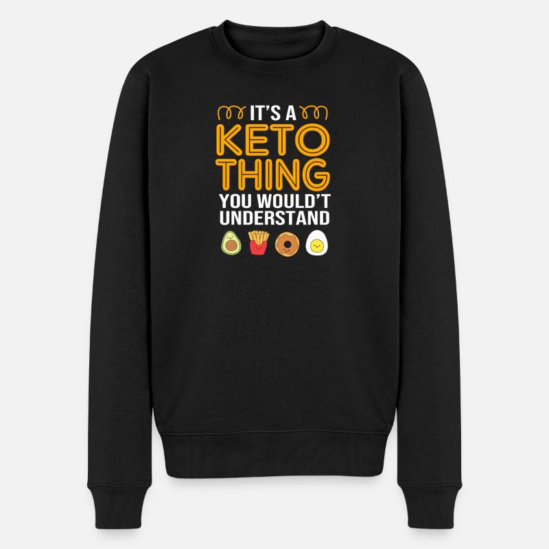 Keto Diät - Männer Premium Bio Pullover - Schwarz