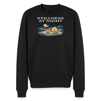 Stillness at Night Fox Animal Cottagecore Farm - Men's Premium Organic Jumper - black - Front - Nico (187cm)