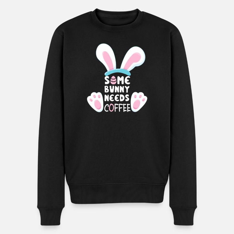 Some Bunny Needs Coffee - Men's Premium Organic Jumper - black