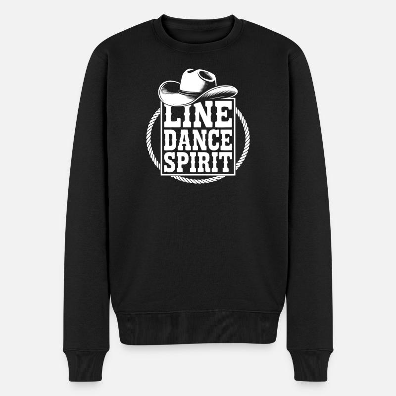 Line Dance Spirit - Männer Premium Bio Pullover - Schwarz