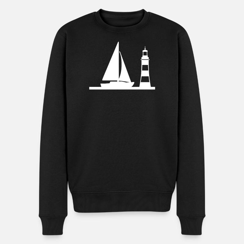 Segeln - Männer Premium Bio Pullover - Schwarz