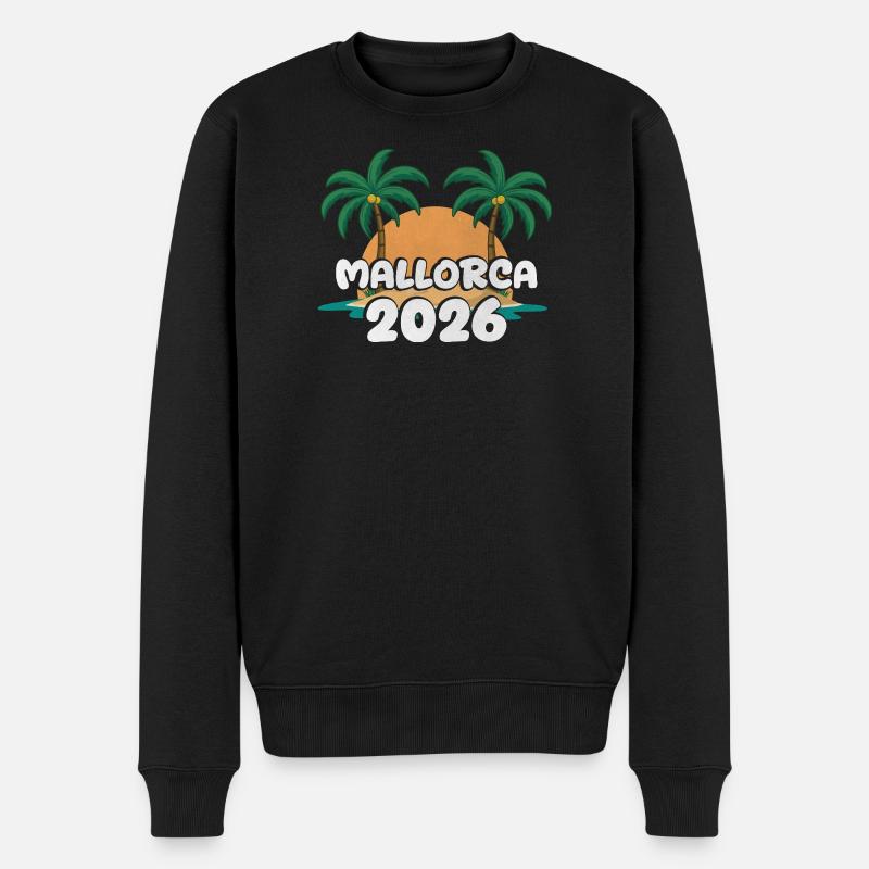 Mallorca 2026 - Männer Premium Bio Pullover - Schwarz
