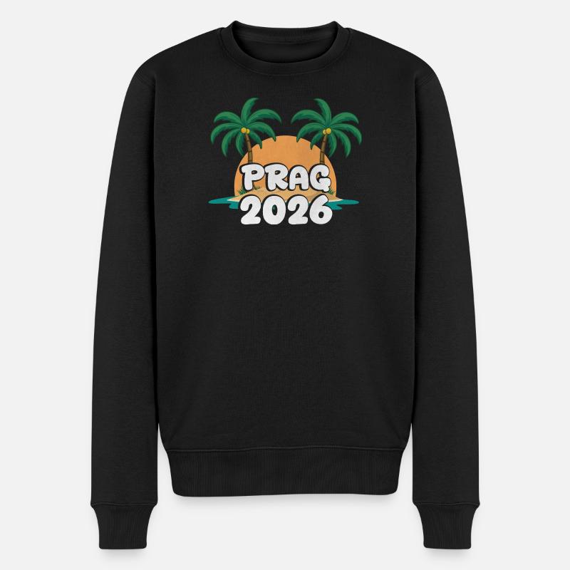 Prag 2026 - Männer Premium Bio Pullover - Schwarz