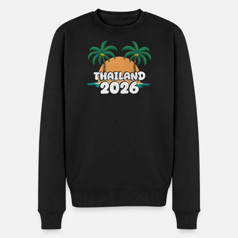 Thailand 2026 - Männer Premium Bio Pullover - Schwarz