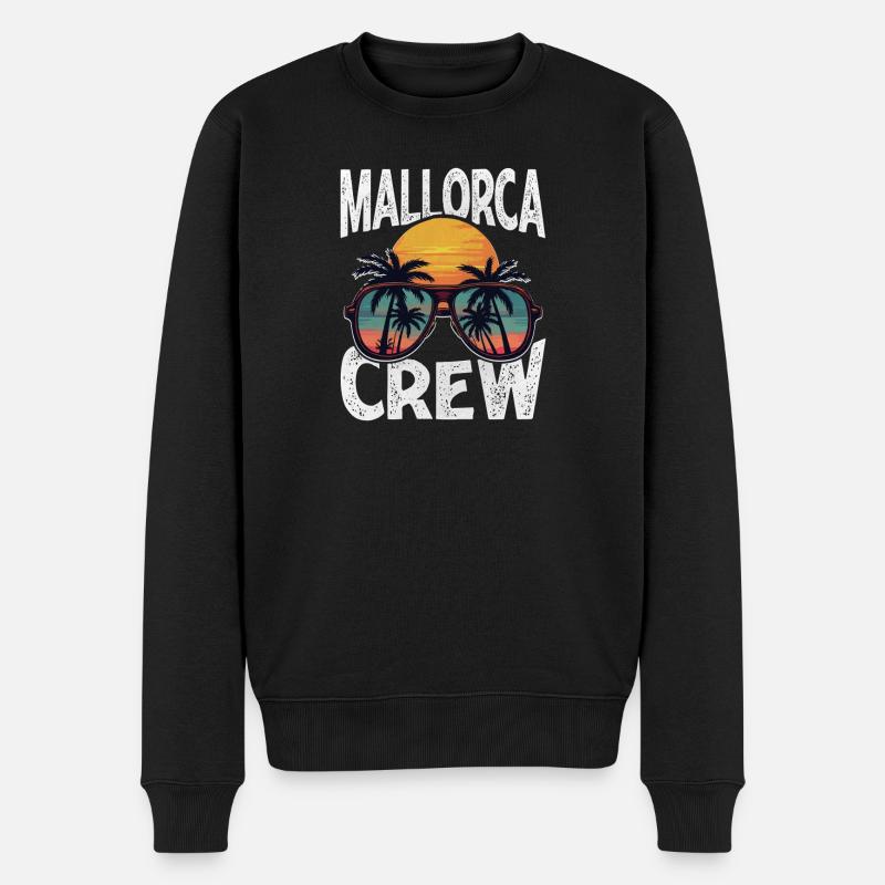 Mallorca Crew - Männer Premium Bio Pullover - Schwarz