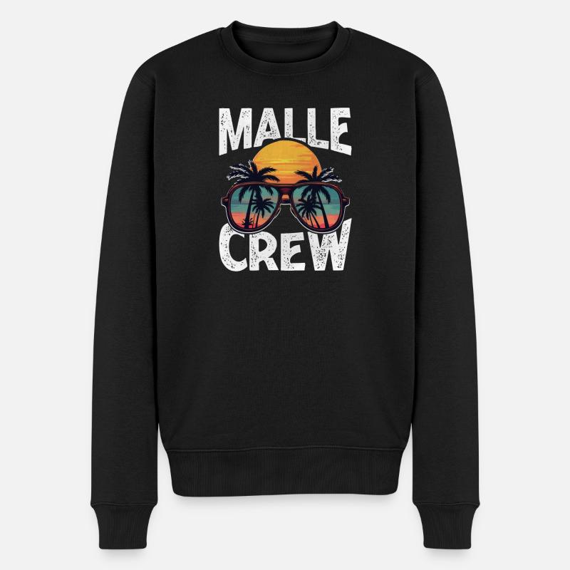 Malle Crew - Männer Premium Bio Pullover - Schwarz