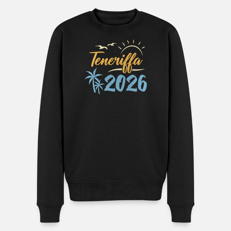 Teneriffa 2026 - Männer Premium Bio Pullover - Schwarz