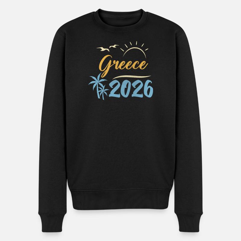 Greece 2026 - Männer Premium Bio Pullover - Schwarz