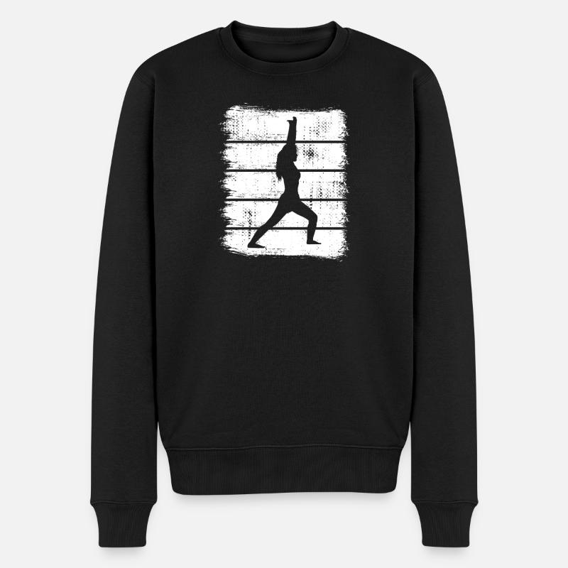 Yogini Skizze - Männer Premium Bio Pullover - Schwarz