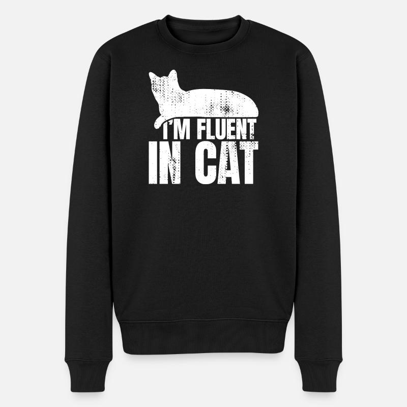 Je parle couramment chat - Pull Premium bio Homme - noir