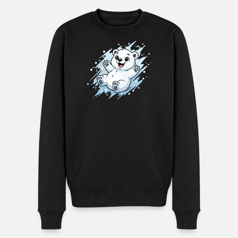 Joyeuse éclaboussure d’ours polaire - Pull Premium bio Homme - noir