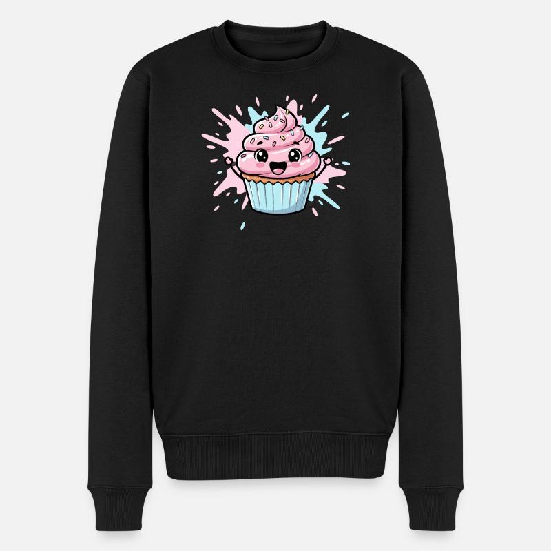 Illustration de cupcakes Kawaii - Pull Premium bio Homme - noir