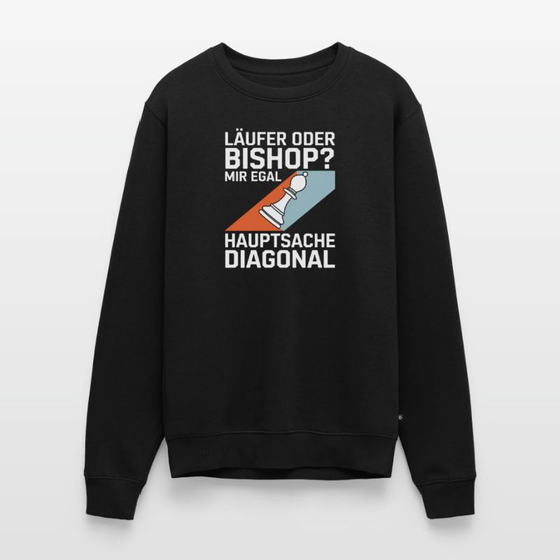 Läufer oder Bishop? Diagonal-Humor Männer Premium Bio Pullover