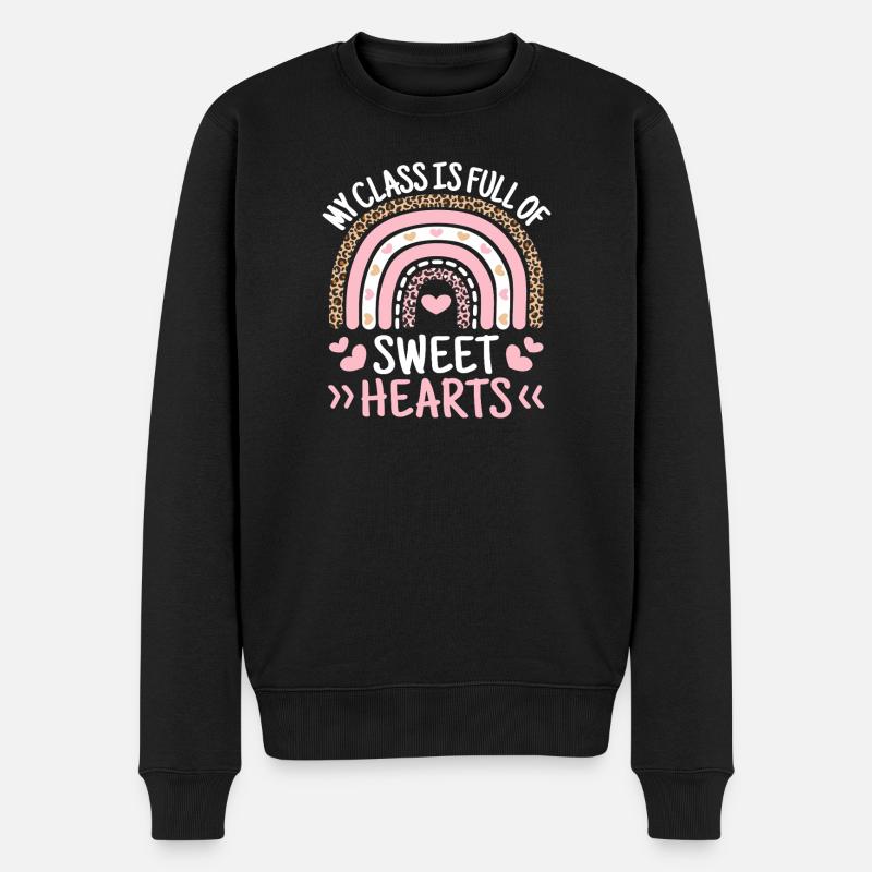 Classe Léopard arc-en-ciel Sweet Hearts - Pull Premium bio Homme - noir