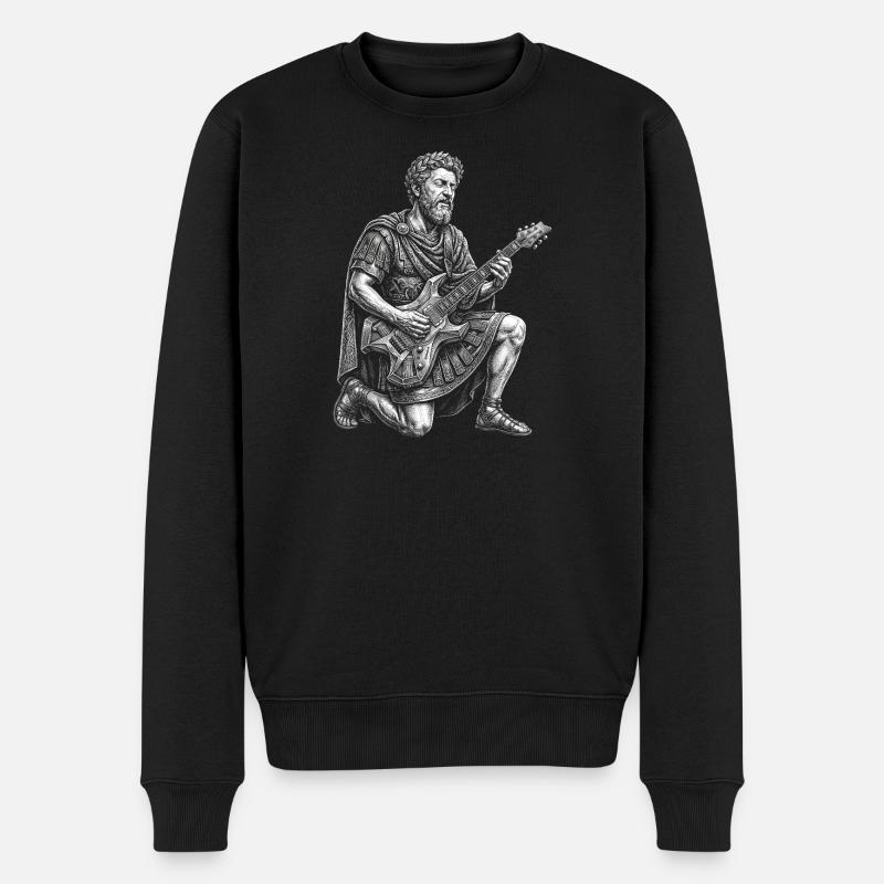 Marcus Aurelius plays guitar - Men's Premium Organic Jumper - black