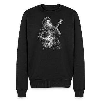 Leonardo Da Vinci spielt Gitarre - Männer Premium Bio Pullover - Schwarz - Vorne - Nico (187cm)