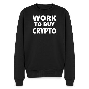 Cours de consommation : Travailler pour acheter de la crypto - Pull Premium bio Homme - noir - Devant - Nico (187cm)