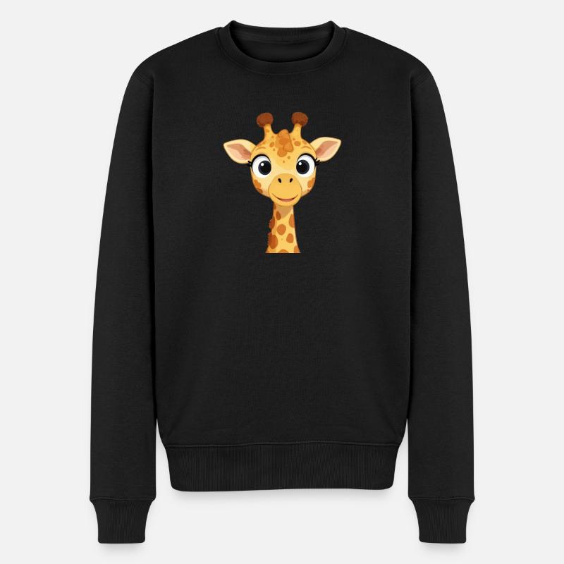 lustige Giraffe Geschenk - Männer Premium Bio Pullover - Schwarz