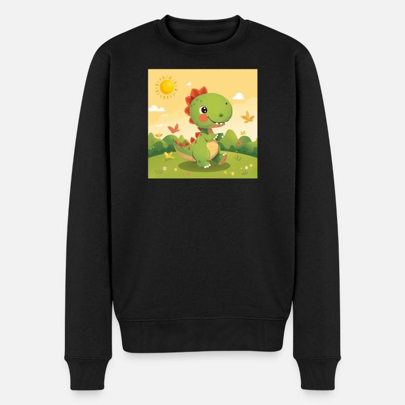 Kleiner Dino - Männer Premium Bio Pullover - Schwarz