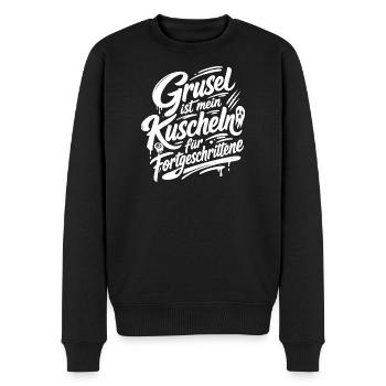 Grusel ist mein Kuschel Fortgeschrittene - Männer Premium Bio Pullover - Schwarz - Vorne - Nico (187cm)