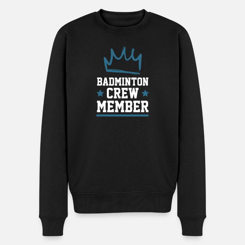 Badminton Crew - Männer Premium Bio Pullover - Schwarz